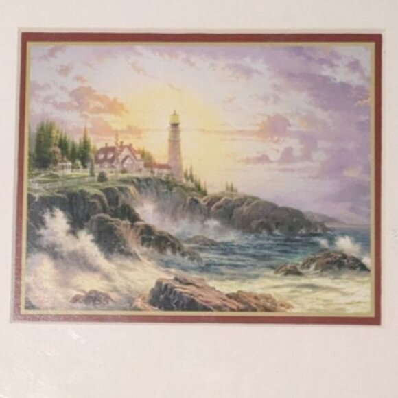 Thomas Kinkade Lighthouse Prints 10x8 Certificate of Authenticity costal sea - Picture 6 of 16